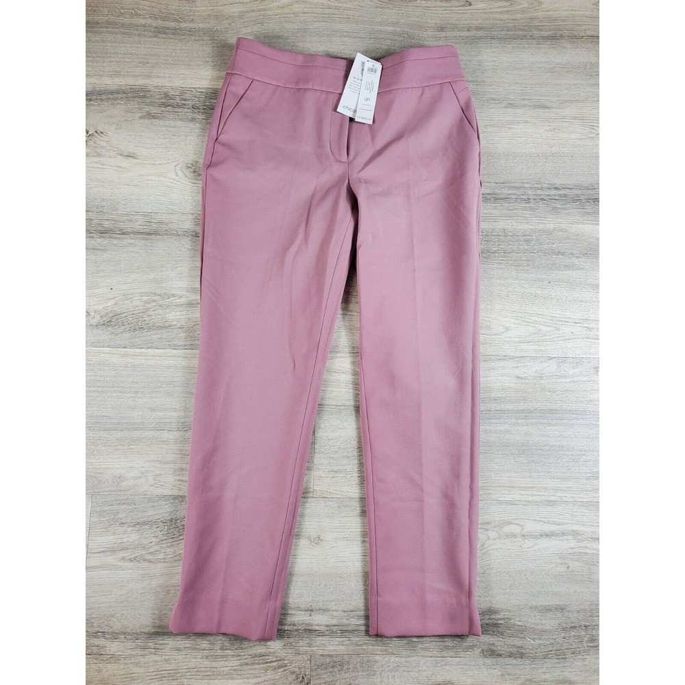 NEW Chico's Womens So Slimming Sophia Slim Ankle Pants Size 4R Dusty Rose $89.50
